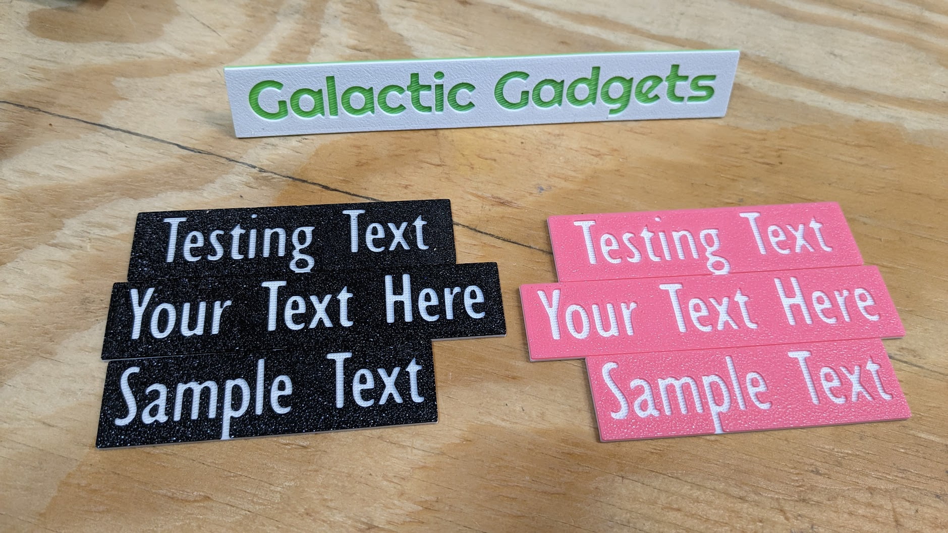 3D Printed Drip Custom Name Plates with Adhesive Backs