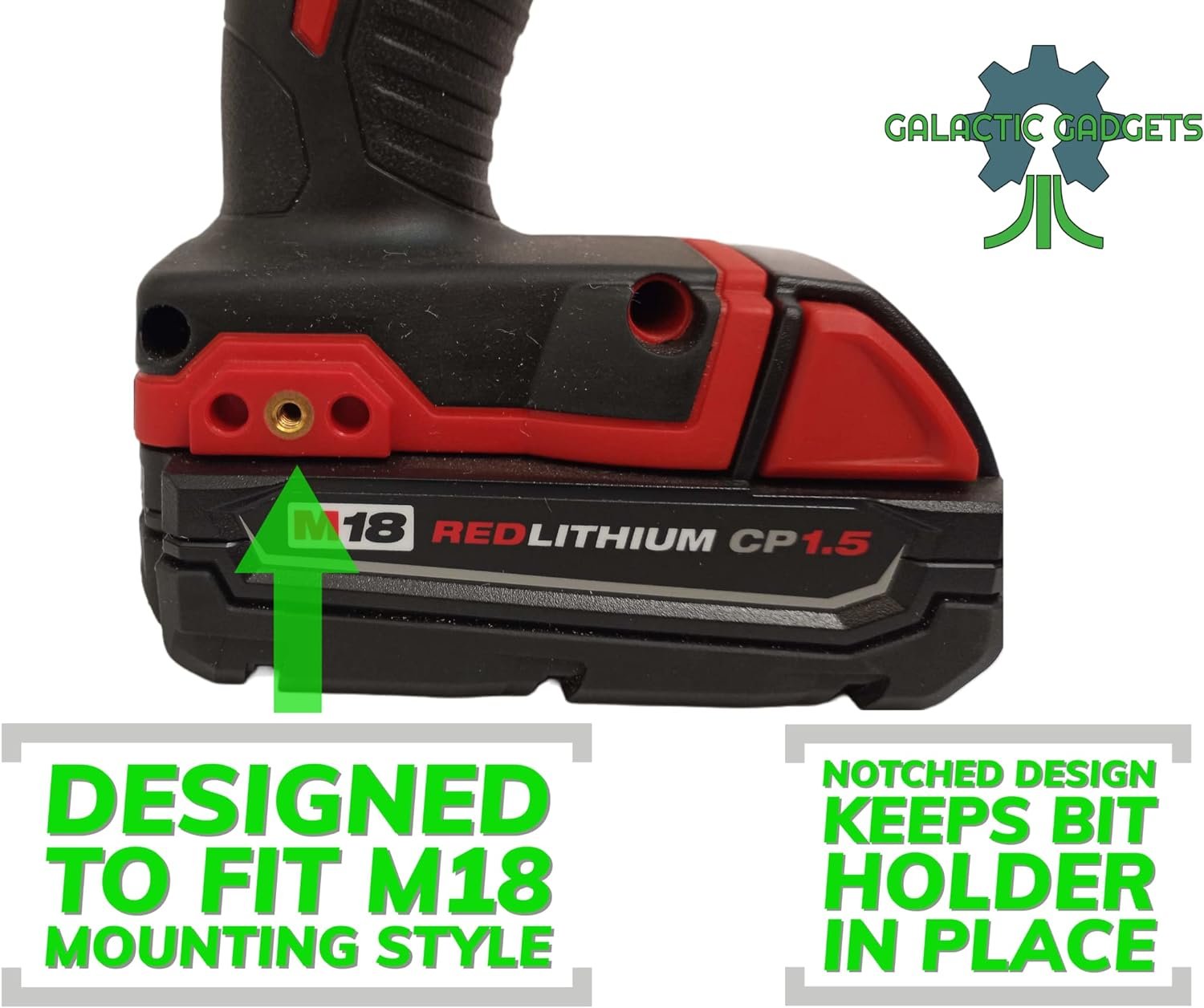 MAGNETIC Bit Holder for Milwaukee M18 Drill - Side Mounted - Strong Magnets - Low Profile Design - Galactic Gadgets (Orange) - Image 28