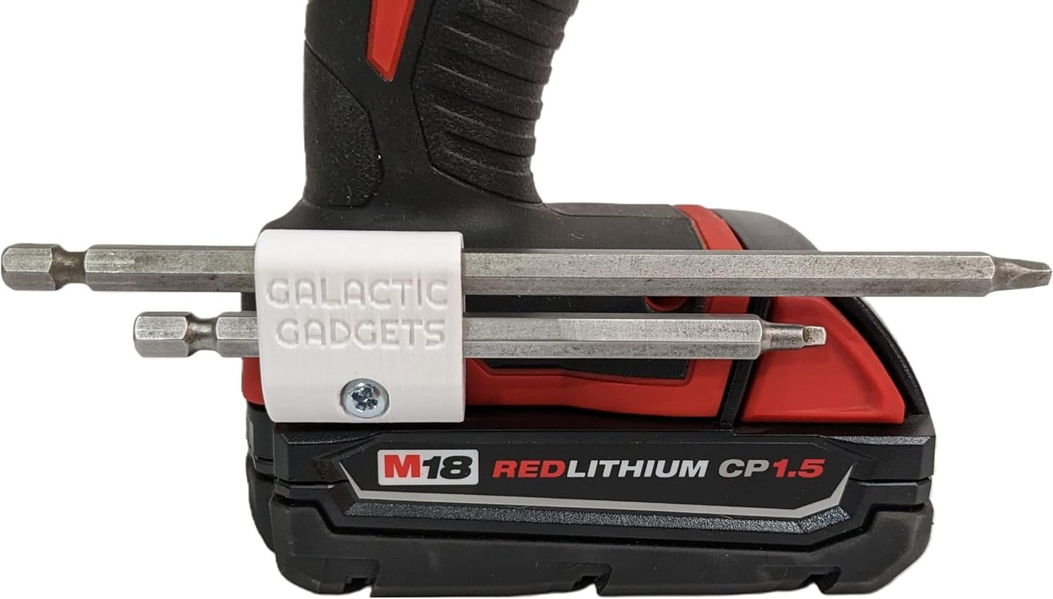 MAGNETIC Bit Holder for Milwaukee M18 Drill - Side Mounted - Strong Magnets - Low Profile Design - Galactic Gadgets (Orange) - Image 3