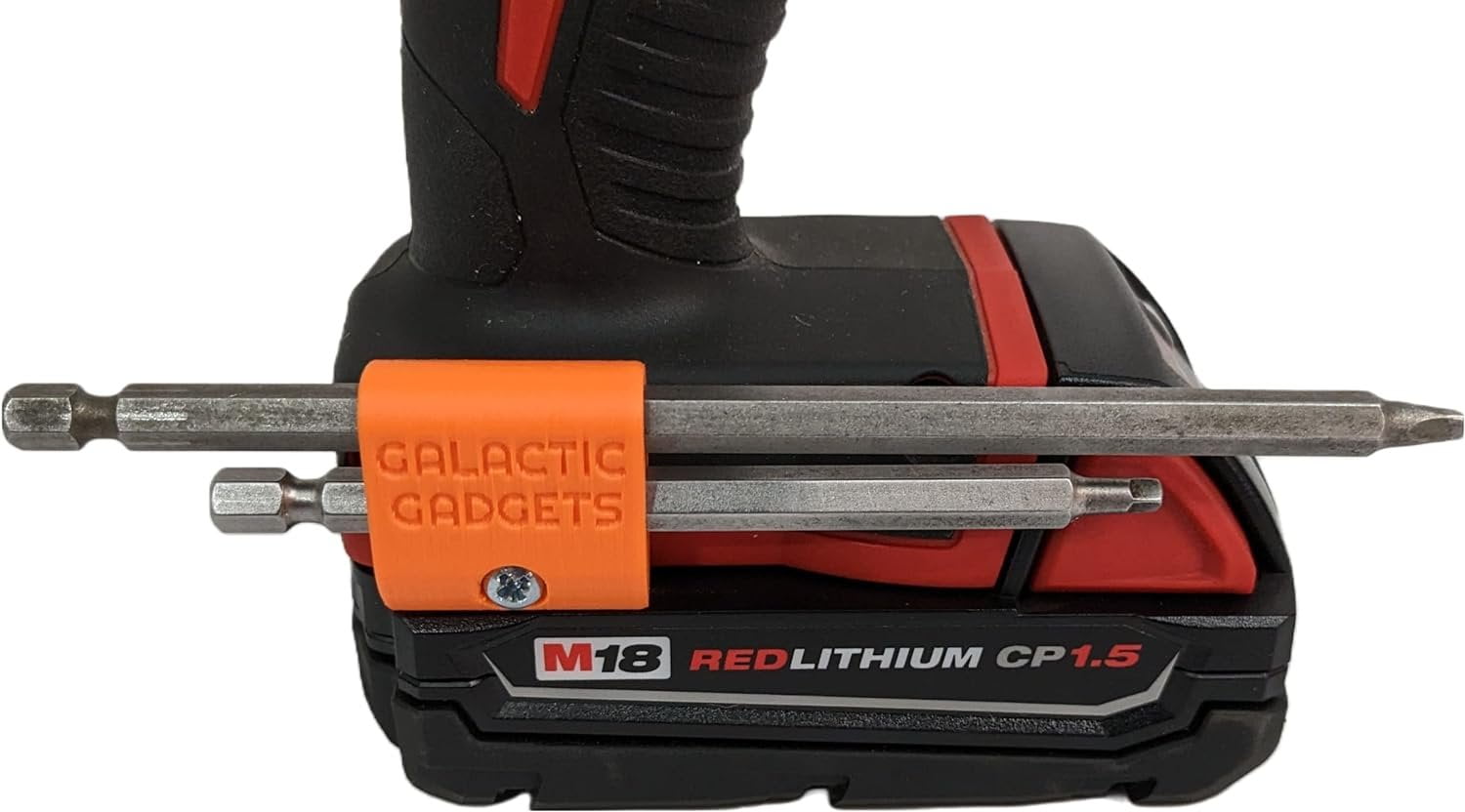 MAGNETIC Bit Holder for Milwaukee M18 Drill - Side Mounted - Strong Magnets - Low Profile Design - Galactic Gadgets (Orange) - Image 9